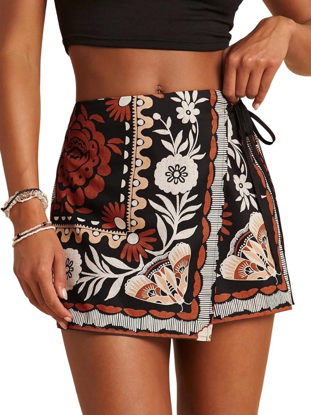 NEW RoseSeek Wrap Floral Skort, Size M